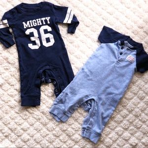 2 CARTER’S  BOY COVERALLS/BODYSUITS